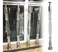 Stair Railing Spindles Indoor Adjustable Angle, Round Clear Acrylic Stair Balusters, Modern Decorative Railing Posts for Stair Handrail Balcony Platform Deck(1pc,105cm(41 3/8"))