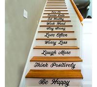 Stair Riser Step Quotes Vinyl Decals - Home Staircase Stairway Family Sayings Stickers - Art Sticker Set for Stairs Steps Words Decor Decal (22")