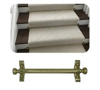 Stair Rods for Carpet Runner, Antique Finials Staircase Rugs Holder with Bracket Hardware, Secure Stair Carpet Clips