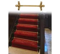 Stair Rods Gold Stair Rods with Holder Bracket Hardware, Fixed Step Floor Covering Tube Decor, Commercial Residential Renovation Flat Carpet Stick (5pcs 90cm/36in/3ft)