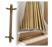 Stair Rug Runner Rods Holder Bracket Set - Antique Brass Metal Carpet Slip Stopper for Stairway 3 pcs Tubular Pole Fasteners 30" Length Secure Your Stair Carpet with Style