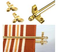 Stair Runner Rods,Brass Carpet Stair Rods with Round Finials, Non-Slip Brackets for Easy Installation, 28in Length, 5-Piece Set - Secure Your Stair Runner with Style