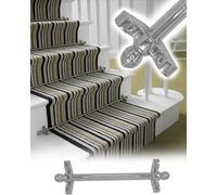Stair Runner Rods,Silver Stair Runner Rods for Runners - 1pc/12pcs/13pcs, Decorative Carpet Bar for Home & Commercial Use, 115cm/45.3in, Fixes Step Matting & Rugs