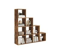 Stair Shaped Cube Organiser, Rustic Brown
