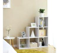 Stair Shelf, Bookcase, Step Shelf, Standing Shelf, 6 Cubes, Ladder Shelf, Room Divider, Cube Shelf, Freestanding, White