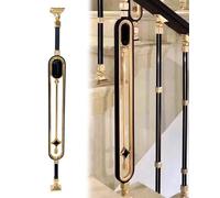 Stair Spindles,Balck Stair Spindles Brackets for Indoor Victorian, Staircase Handrail Post Railings Adjustable Angle, Decorative Balusters Replacement Bars(B,7pcs)