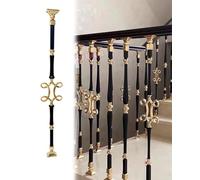 Stair Spindles,Balck Stair Spindles Brackets for Indoor Victorian, Staircase Handrail Post Railings Adjustable Angle, Decorative Balusters Replacement Bars(C,5pcs)