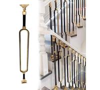 Stair Spindles,Balck Stair Spindles Brackets for Indoor Victorian, Staircase Handrail Post Railings Adjustable Angle, Decorative Balusters Replacement Bars(F,5pcs)