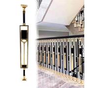 Stair Spindles,Balck Stair Spindles Brackets for Indoor Victorian, Staircase Handrail Post Railings Adjustable Angle, Decorative Balusters Replacement Bars(D,1 pc)