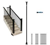 Stair Spindles,Black Iron Stair Railing Spindles Pack of 10 Baluster Spindles for Indoor Attic Villa Balcony Staircase Adjustable Height 100 150cm Cut to Fit Option Available