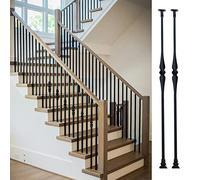 Stair Spindles,European Style Black Square Staircase Balusters 20-70 Inch Extra Tall Deck Railing Spindles Kits for Wood Outdoor Stair Porch Garden Pool Balcony