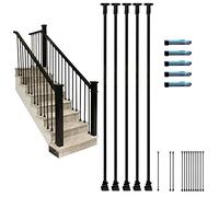 Stair Spindles,Iron Black Baluster Spindles for Staircase Indoor Attic Villa Balcony Railing Pack of 10 150cm Tall Cut to Size Option Available