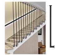 Stair Spindles,Side Mount Stair Balusters Indoor Stair Case Baluster Spindles, Replacement Black Gold Modern Staircase Baluster with Kits, Decor DIY Guradrail Post(Black(1 PC),Height-222cm)