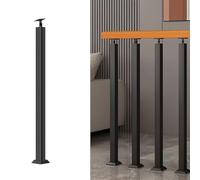 Stair Spindles,Square Stair Baluster Posts with Adjustable Angle Bracket All Weather Black Metal Railing Spindles for Vertical Staircase 1 Pack 95cm