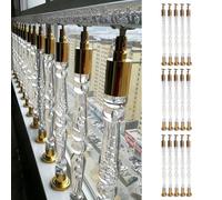 Stair Spindles Stair Balusters Interior Exterior, Clear Crystal Acrylic Spindles for Staircase, Decorative Stair Rods Stair Parts, Deck Railing Bundles Kit(15pcs,85cm(33 1/2"))