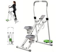 Stair Stepper Exercise Machine 4-Level Adjustable, Foldable Vertical Stair Climber for Home Gym Cardio Workouts white