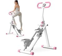 Stair Stepper Exercise Machine, Foldable Vertical Climber Cardio Fitness Equipment with Adjustable Handlebars & LCD Display for Full-Body Workout