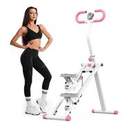 Stair Stepper for Home Gym Exercise, Compact Foldable Stair Master for Daily Cardio Workout, Stair Climber with Resistance Adjustable, Adjustable Pedals (White)