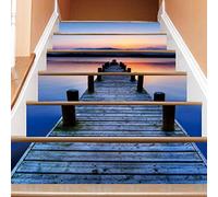 Stair Stickers Decals, Distinctive Water B S Decorative Sticker Self Adhesive Wall Decoration Removable Staircase Murals Christmas Decorate