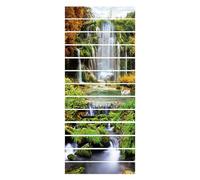 Stair Stickers self-Adhesive 13 Piece self Adhesive Stair Decals for Wooden Steps, Indoor Waterproof Art Decal DIY Professional Vinyl Upgrade, Waterfall Landscape swan