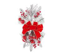 Stair Teardrop Swag Wreath - Christmas Staircase Decoration, Various Styles of Christmas Garland, Hanging Swag for Home Holiday Decor (Red, 45cm*20cm)