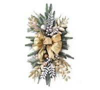 Stair Teardrop Swag Wreath - Christmas Staircase Decoration, Various Styles of Christmas Garland, Hanging Swag for Home Holiday Decor (Red, Gold, 45cm*20cm)