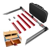 Stair Tread Jig Tool with Adaptable Sizes - Aluminum Alloy, Template Fixture for Staircase Builder, Measuring Gauge, Secure Structure W/Connectors