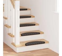 Stair Tread Mats 15pcs Anthracite 56 x 17 x 3 cm Polypropylene HalfRound Striped