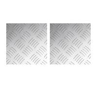 vidaXL Stair Tread Square 2 pcs Silver 30 x 30 cm Aluminium
