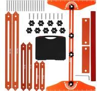Stair Tread Template Tool 8-56inch Aluminum Alloy Stair Measuring Tool Precise Stair Tread Gauge Portable Stair Tread and Shelf Template Jig Layout Tool for Woodworking Stairs Risers Drywall Shelf