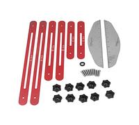 Stair Tread Template Tool Set, Adjustable Stair Tread Gauge Tool, 11In to 60In, Stair Layout Gauge, Shelf Layout Tool, Jig Gauge Scribe Tool for Stairs, Risers, Shelf, Closet Shelves(Red)