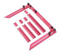 Stair Tread Template Tool, Stair Tread Gauge Measuring Tool Jig with Track, Angled Brace, Flip-Stop, Adjustable Length 16.7" to 62.6" Compatible with Many Types of Layout Projects
