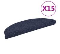 Stair Treads 15 pcs Blue Polypropylene 56x17x3cm Non-Slip Machine Washable Pack