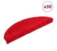 Stair Treads 30pcs Red 56x17x3cm 100% PP Tufted Washable With Tape Non-Slip Warm