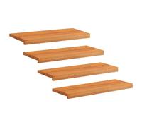 Stair Treads 80 x 30 x 2 cm Light Brown Solid Beech Wood Set of 4