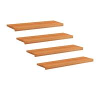 Stair Treads 90 x 25 x 2 cm Light Brown Solid Beech Wood Set of 4