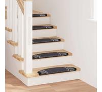 Stair Treads Anthracite 100% Polypropylene 65x21x4cm Self-Adhesive Non-Slip 15pc