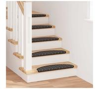 Stair treads Anthracite 65x21x4 cm polypropylene self-adhesive 15pcs half-round
