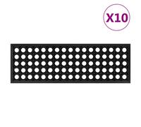 Stair Treads Black Rubber 25x75cm 20mm Non-Slip 10-Pack Outdoor/Indoor Grip Safe