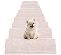 Stair Treads Carpet, 5 Pack Adhesive Backing Non Slip 40x110cm off white | Stair Protection Mats Reusable Washable Peel And Stick For Wooden Steps Indoor
