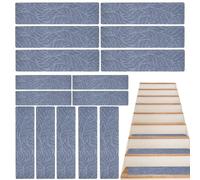 Stair Treads for Wooden Steps - Wooden Steps Non Slip Carpet Mat - Reusable Adhesive Non-Skid Safety Staircase Rug for Kids Pets Elders Patio Home Garage Dormitory Basement