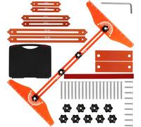 Stair Treads Gauge Template Tool, 8-56inch Adjustable Length Stair Jig Measuring Stair Tool with Wrench, High Precision Stair Measuring Tool Jig for Stairs Risers Shelf and Cutting Drywall (Orange)