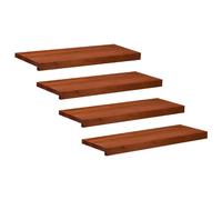 Stair Treads Indoor 70 x 30 x 2 cm Brown Solid Beech Wood Set of 4