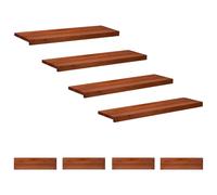 Stair Treads Indoor 90 x 25 x 2 cm Brown Solid Beech Wood Set of 8