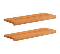 Stair Treads Light Brown 80 x 25 x 2 cm Solid Beech Wood Set of 2