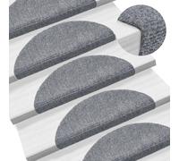 Stair Treads Light Grey 56x17x3cm Polypropylene Non-Slip Machine Washable 15pcs