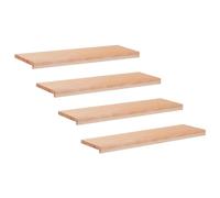 Stair Treads Natural 90 x 30 x 2 cm Brown Solid Beech Wood Set of 4