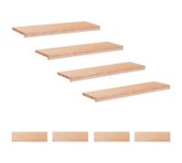 Stair Treads Natural 90 x 30 x 2 cm Brown Solid Beech Wood Set of 8