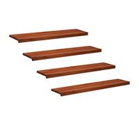 Stair Treads Natural Wood Grain 120 x 30 x 2 cm Brown Solid Beech Wood Set of 4