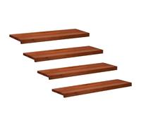 Stair Treads Natural Wood Grain 90 x 25 x 2 cm Brown Solid Beech Wood Set of 4